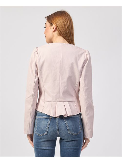 Yes Zee leather effect jacket with pleats on the back YES ZEE | J438-G1000442